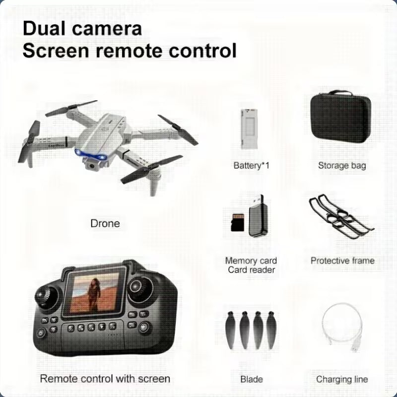 Le drone E99NOVA est doté de deux caméras avec un hovering à flux optique, assurant une imagerie de haute qualité et un vol stable. Ses ailes pliables facilitent le stockage.