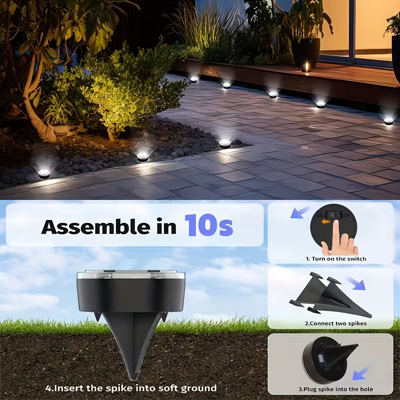 Lampes solaires de sol 56LED 40LED, lot de 7/5 lampes solaires pour statues, lampes décoratives d'extérieur IP44, éclairage paysager plat à LED amélioré, convient aux allées extérieures, jardins, cours et allées