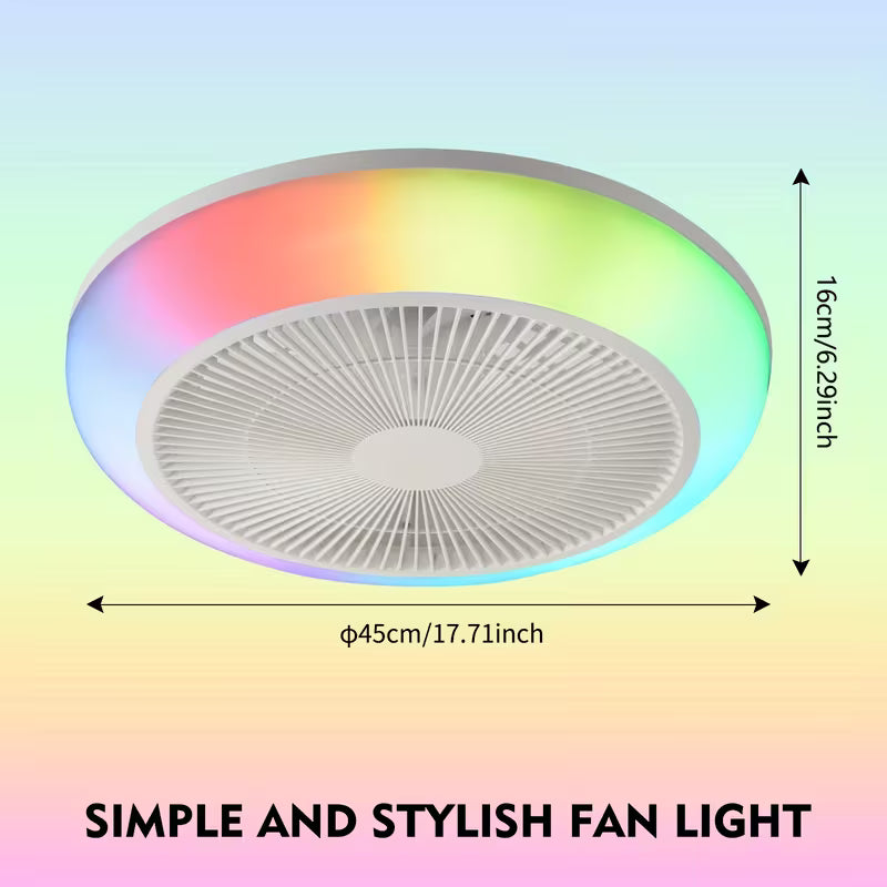 1 ventilateur de plafond intelligent avec lumière LED | Cadeau de Noël, profil bas, sans pales, télécommande, montage encastré fermé, minuterie, 3000-6000K, réversible, pour salon, chambre, grenier, cuisine, buanderie, salle à manger, blanc - AOSUI