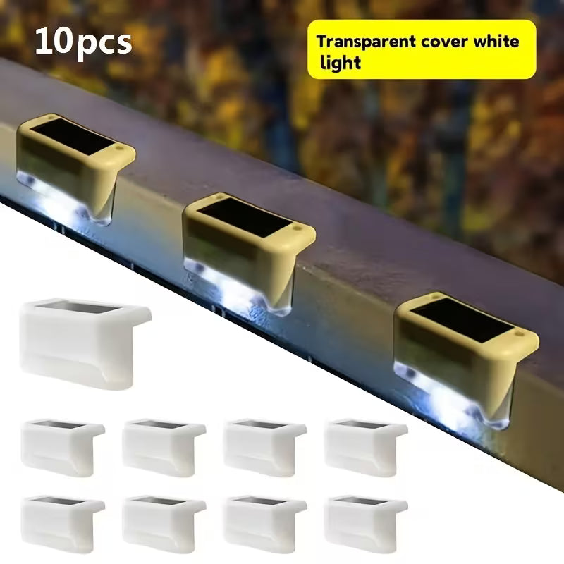 10 pièces de lampes solaires extérieures pour jardin, éclairage pour escalier, terrasse, couloir, murs, balustrade, décoration festive, IP44
