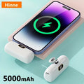 Hinne Mini Chargeur Portable 5000mAh, Batterie Externe Ultra-Compacte pour Voyage, Power Bank de Poche d'Urgence, Batterie de Secours USB pour Mobile, Cadeau
