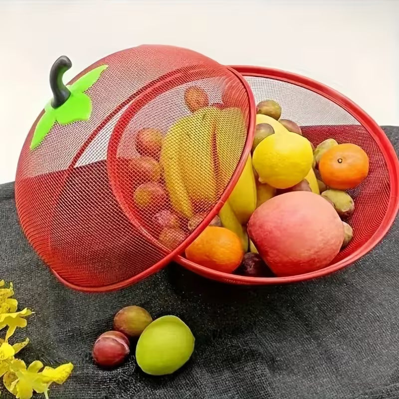 2 pièces/set Panier à Fruits en Métal Robust avec Couvercle en Maille - Design -Rouille