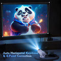 Mini-projecteur amélioré 2026 avec WiFi et Bluetooth, native 1280*720P, supporte 4K, projecteur portable, correction trapézoïdale automatique, rotation à 180 degrés, projecteur intelligent pour la maison et l'extérieur