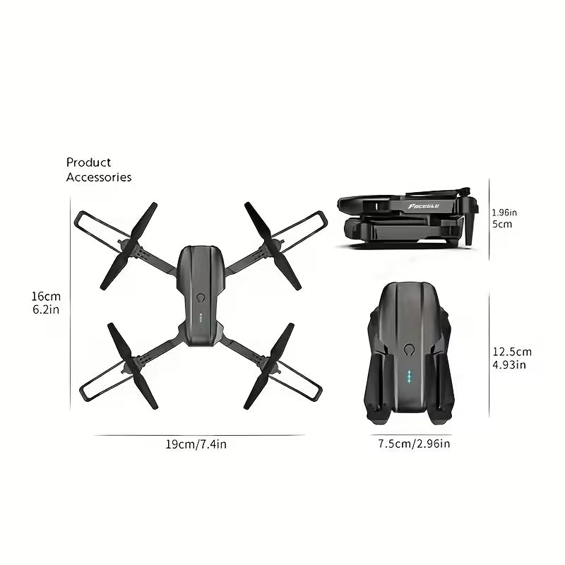 Le drone E99NOVA est doté de deux caméras avec un hovering à flux optique, assurant une imagerie de haute qualité et un vol stable. Ses ailes pliables facilitent le stockage.