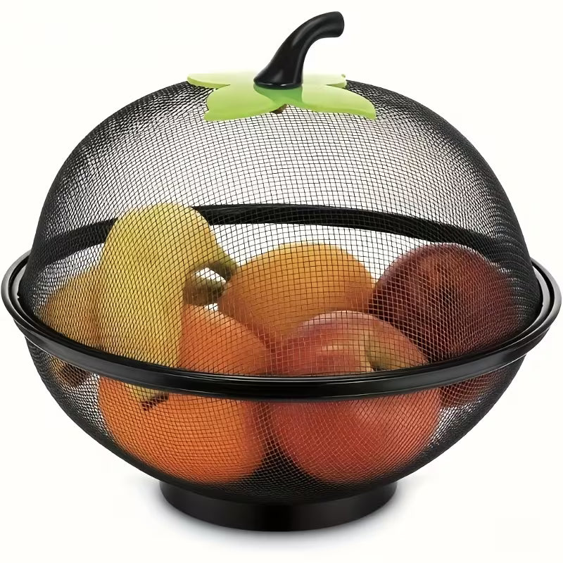 2 pièces/set Panier à Fruits en Métal Robust avec Couvercle en Maille - Design -Rouille