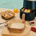 Lot de 100/50 Doublures pour Friteuse à Air - Universelles pour Four et Micro-ondes, Papier de Cuisson Antiadhésif - Sans Revêtement, Résistantes à la Chaleur pour Usage Domestique et Commercial
