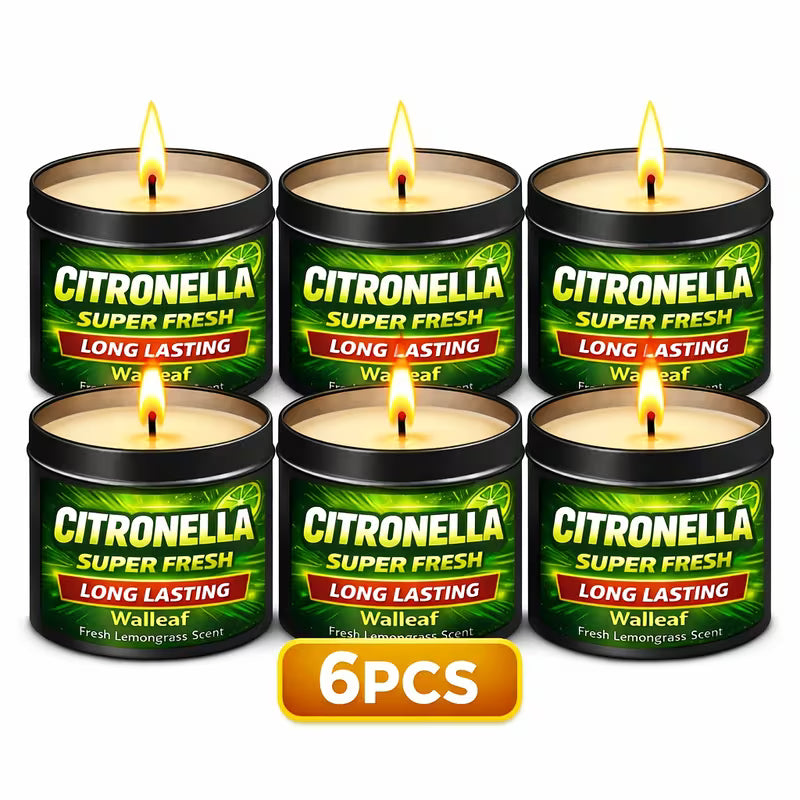 1/4/6 pièces Bougie Parfumée Citronnelle (Citronnelle de Sauge) d'Extérieur