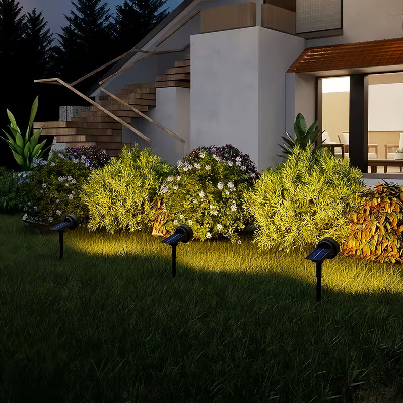 Projecteur Solaire d'Extérieur, 55 LED, 3 Modes, Éclairage Paysager de Décoration de Noël, Lampes Solaires d'Allée - Convient pour Décorations de Jardin de Fêtes, Projecteurs Solaires