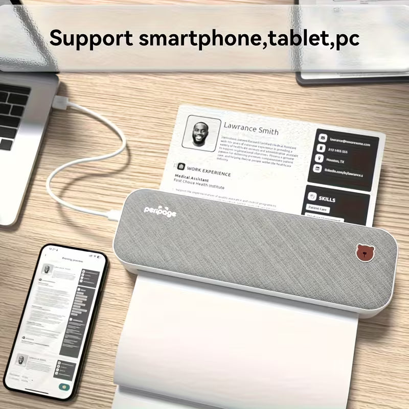 Imprimante thermique portable sans fil PeriPage compatible avec iOS/Android