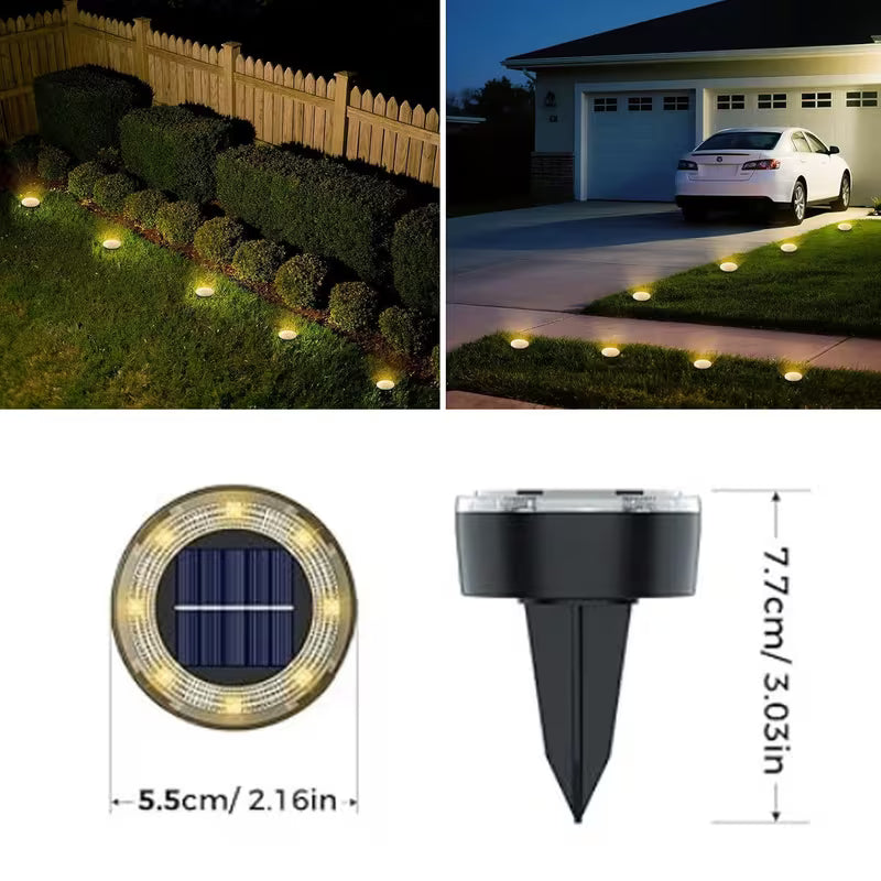Lampes solaires de sol 56LED 40LED, lot de 7/5 lampes solaires pour statues, lampes décoratives d'extérieur IP44, éclairage paysager plat à LED amélioré, convient aux allées extérieures, jardins, cours et allées