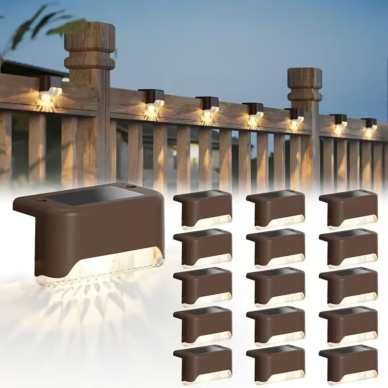 10 pièces de lampes solaires extérieures pour jardin, éclairage pour escalier, terrasse, couloir, murs, balustrade, décoration festive, IP44