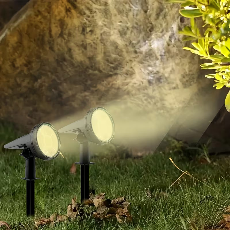 Projecteur Solaire d'Extérieur, 55 LED, 3 Modes, Éclairage Paysager de Décoration de Noël, Lampes Solaires d'Allée - Convient pour Décorations de Jardin de Fêtes, Projecteurs Solaires