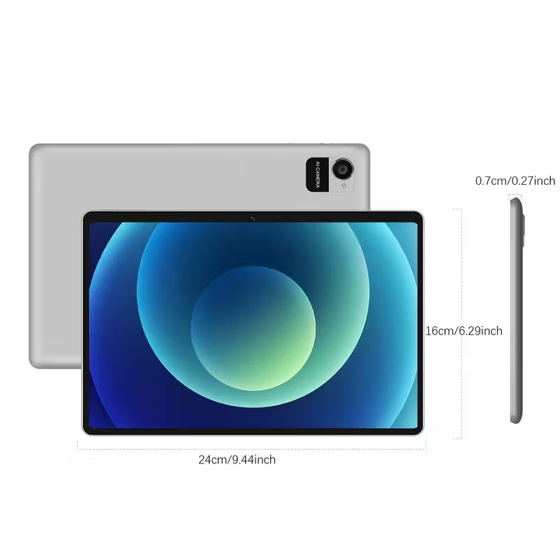 Tablette CR 10.1" Android 16 2-en-1 GMS Tab, GPS, Google, Tablette PC avec Étui de Protection