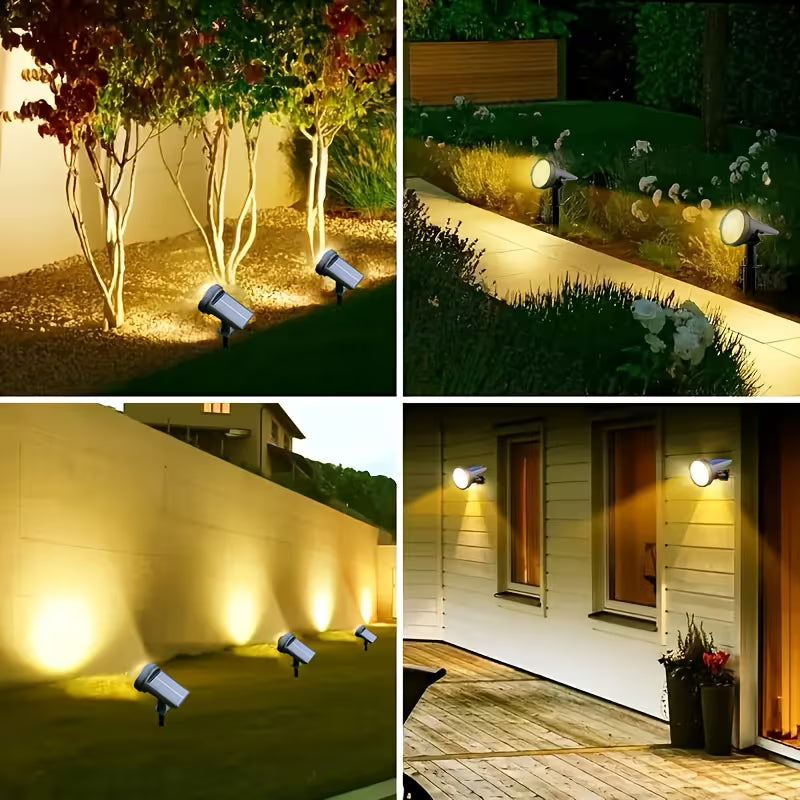 Projecteur Solaire d'Extérieur, 55 LED, 3 Modes, Éclairage Paysager de Décoration de Noël, Lampes Solaires d'Allée - Convient pour Décorations de Jardin de Fêtes, Projecteurs Solaires