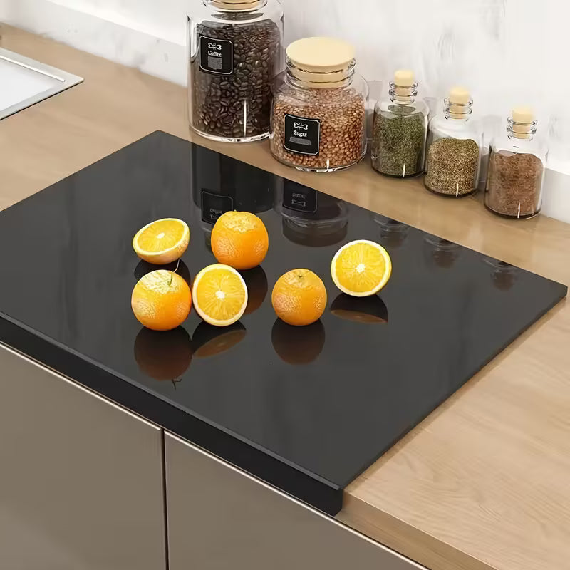 Grande planche à découper noire à haute ténacité avec rebord, planche à découper de comptoir, planche à découper de table pour essentiels de cuisine