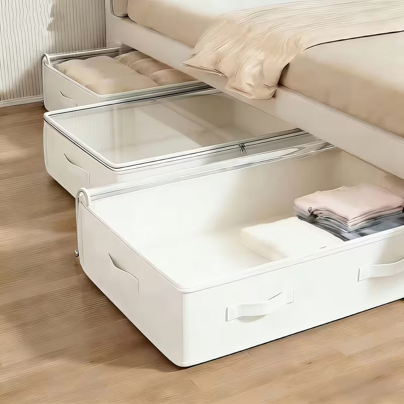 3pcs Organisateur de Placard et Bacs de Rangement Sous-Lit Blancs