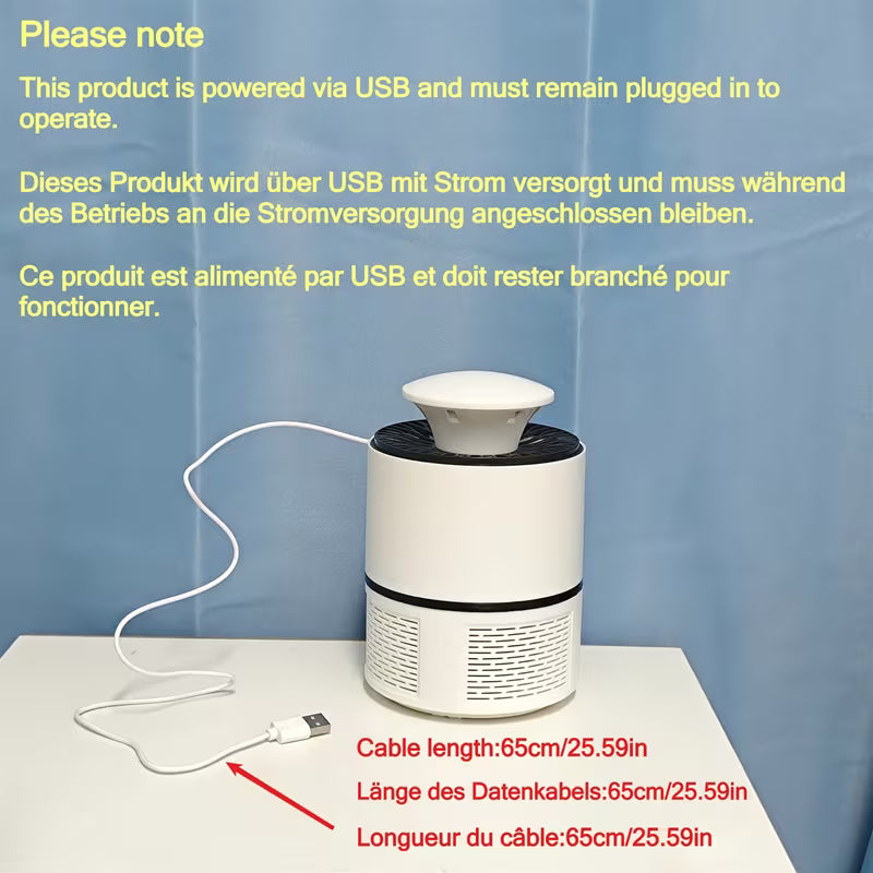 1 Lampe anti-moustique, Répulsif anti-moustique automatique silencieux, Lampe anti-moustique photocatalytique d'intérieur pour la maison, Absorbeur de moustiques et lampe anti-moustique, Convient pour la cour, Modèles à brancher directement Mosquito Li