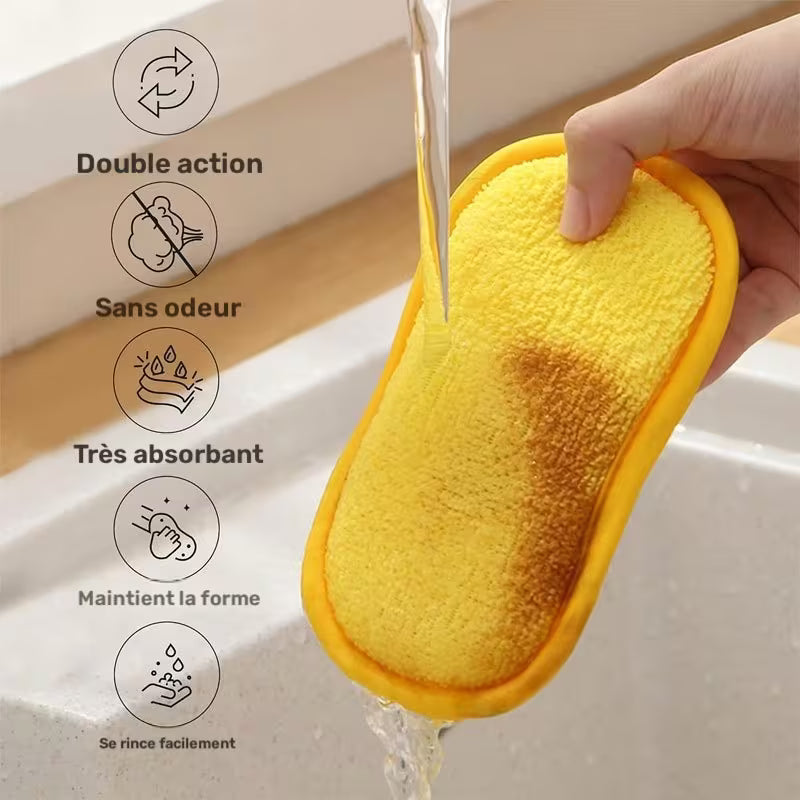 Lot de 12 Éponges Récurantes Polyvalentes - Brosses de Nettoyage Lavables et Réutilisables pour Cuisine et Salle de Bain, Sans Rayures, Adaptées aux Casseroles, Poêles, Bols, etc.
