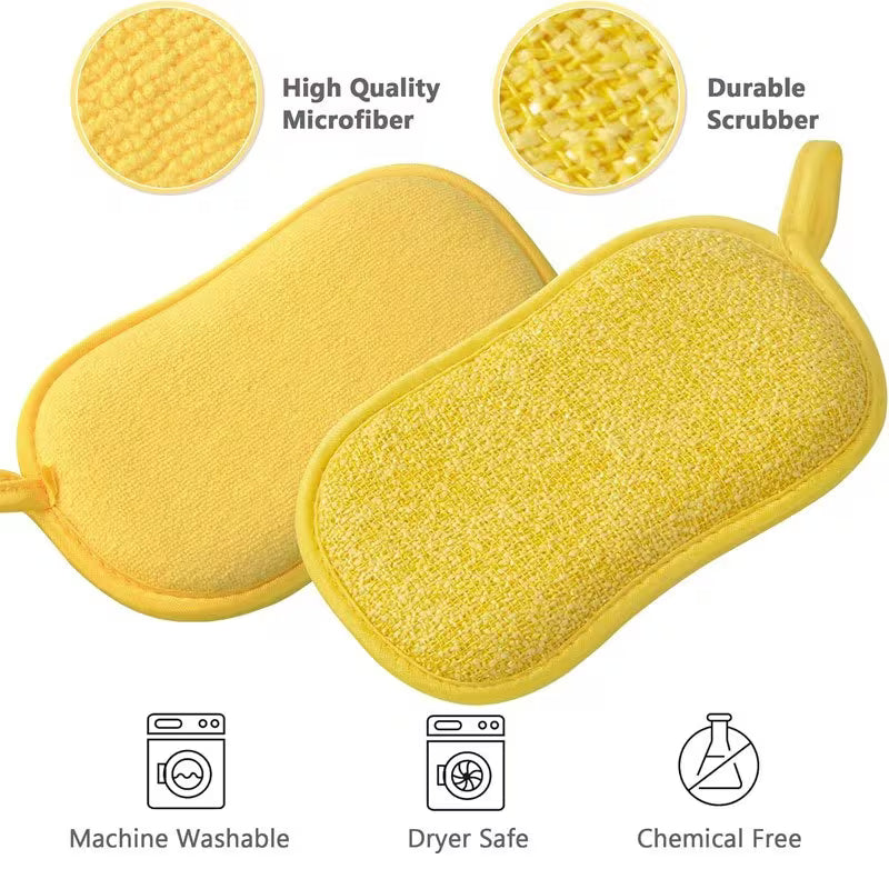 Lot de 12 Éponges Récurantes Polyvalentes - Brosses de Nettoyage Lavables et Réutilisables pour Cuisine et Salle de Bain, Sans Rayures, Adaptées aux Casseroles, Poêles, Bols, etc.