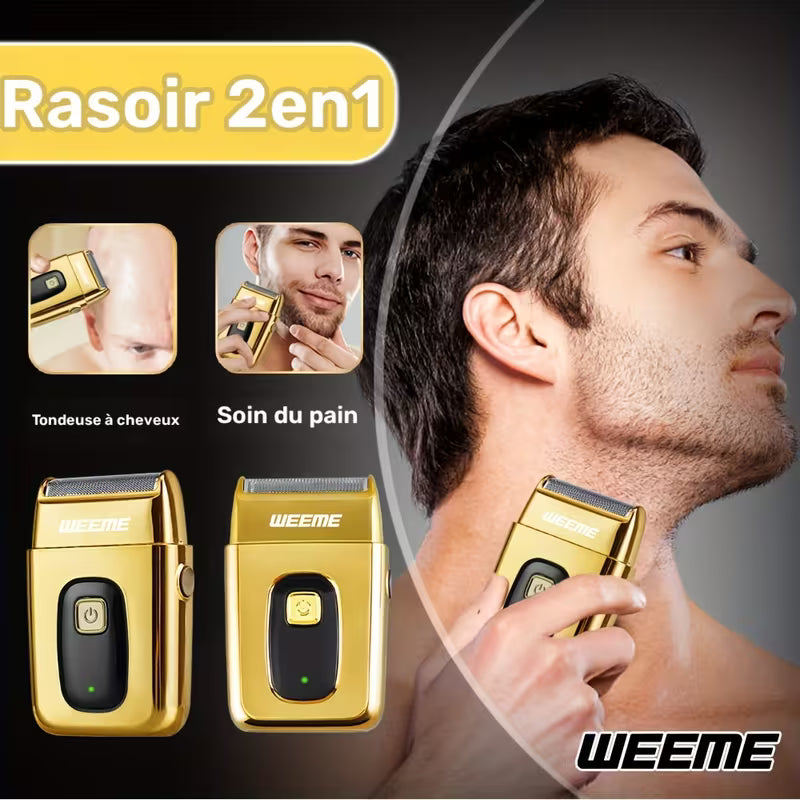 3 pcs. Ensemble de coiffure électrique pour hommes WEEME - Ensemble coiffure pour la maison, appareil électrique à charge par USB, affichage LCD