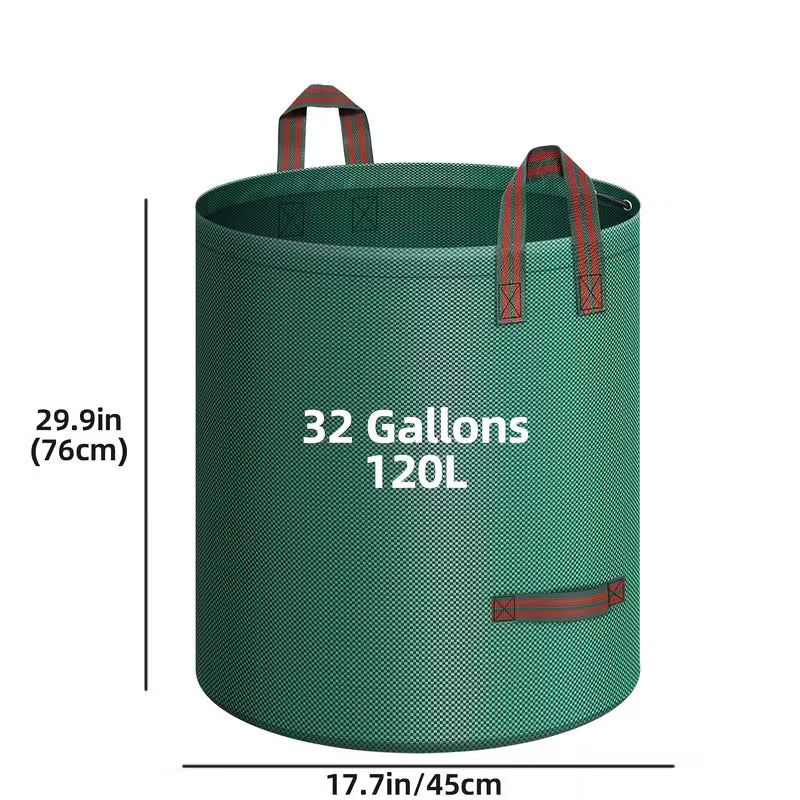 Sacs à déchets de jardin robustes avec poignées, sacs de jardin extérieurs réutilisables, sacs pliables pour feuilles, débris et collecte des déchets