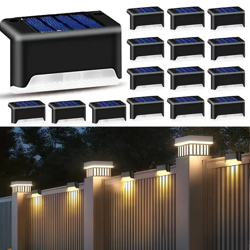 10 pièces de lampes solaires extérieures pour jardin, éclairage pour escalier, terrasse, couloir, murs, balustrade, décoration festive, IP44