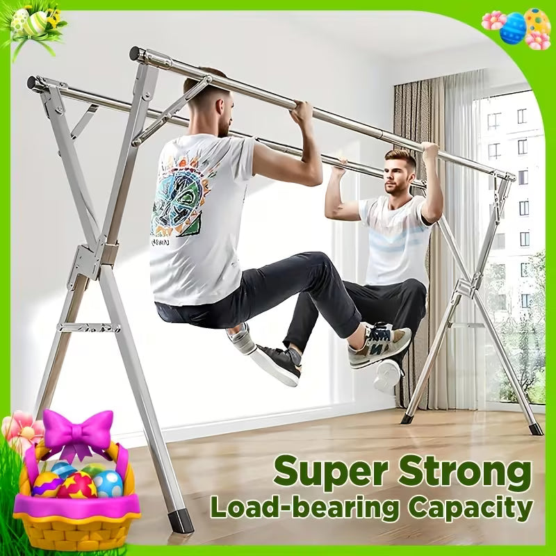 Séchoir à linge | Longueur rétractable et pliable, tailles 160.02cm et 199.9cm, métal durable, autoportant, acier inoxydable robuste, JOYBOS, séchoirs à linge