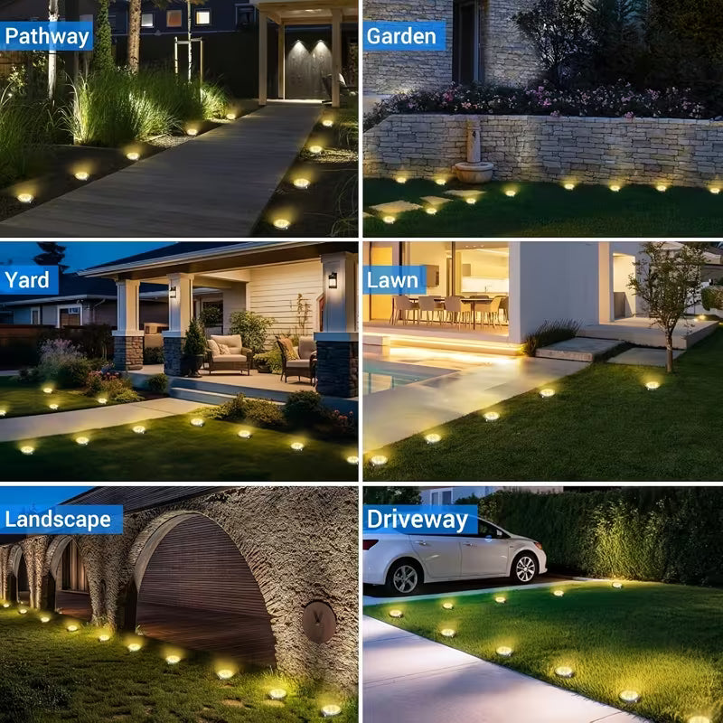 Lampes solaires de sol 56LED 40LED, lot de 7/5 lampes solaires pour statues, lampes décoratives d'extérieur IP44, éclairage paysager plat à LED amélioré, convient aux allées extérieures, jardins, cours et allées