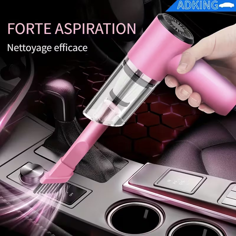 Aspirateur Puissant 12 V avec Design Portable - Idéal pour les Poils d'Animaux, la Poussière et les Miettes - Kit d'Accessoires Inclus