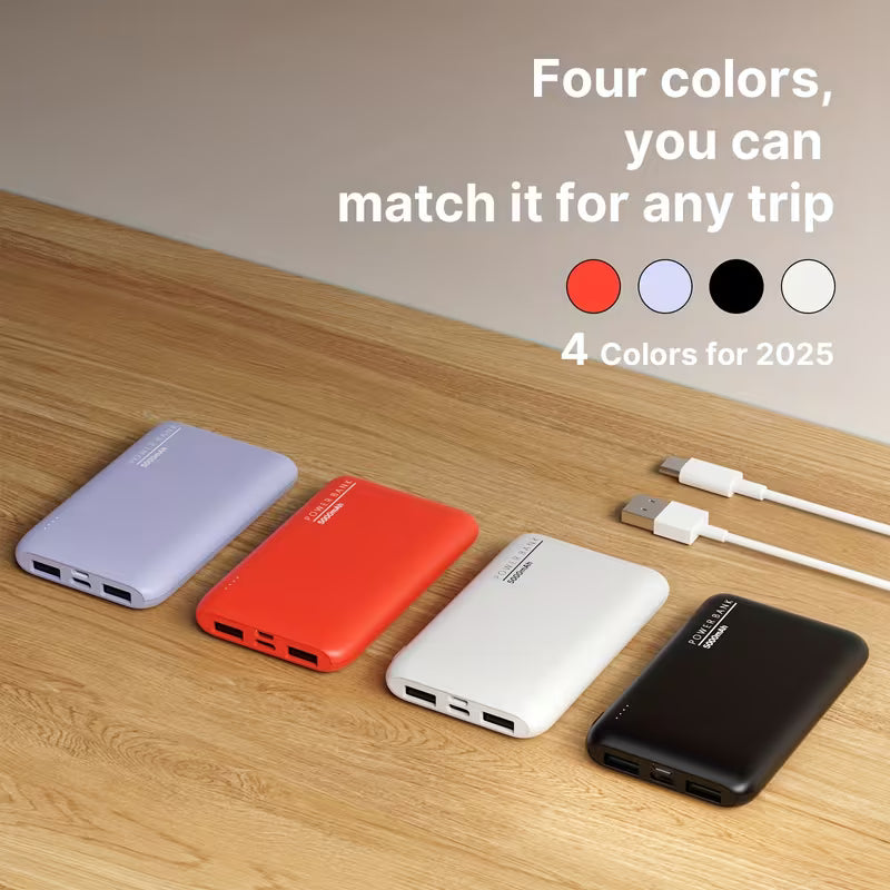 Batterie externe portable ultra-mince 5000mAh avec double sortie USB