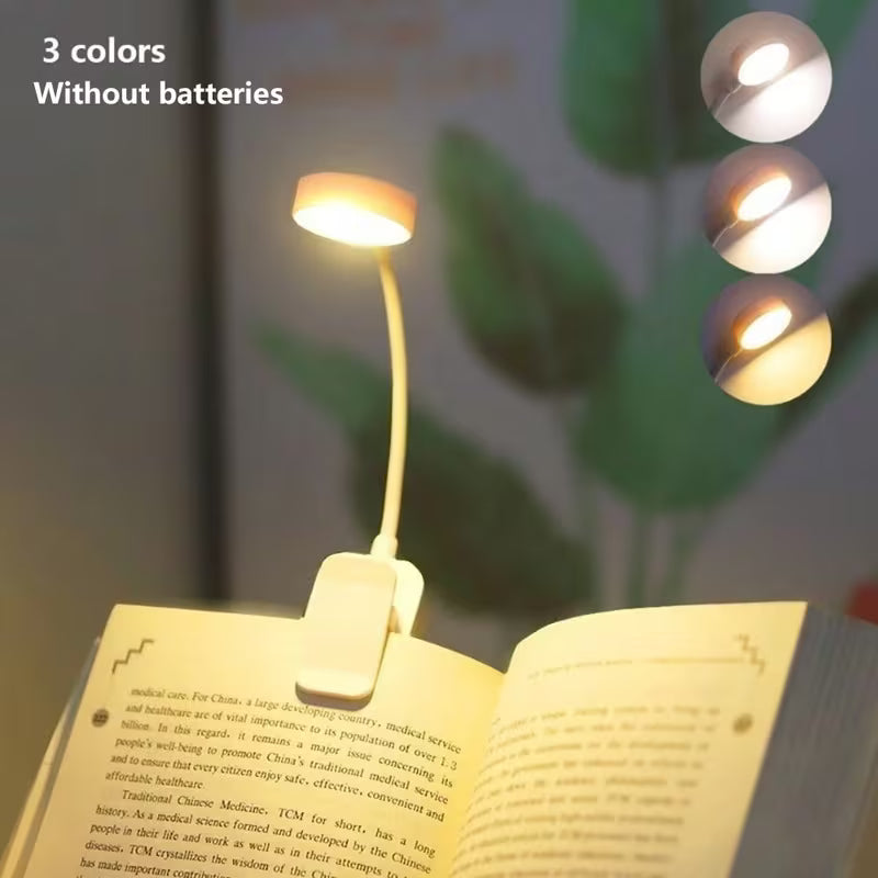 Lampe de lecture LED blanche à clip avec trois températures de couleur