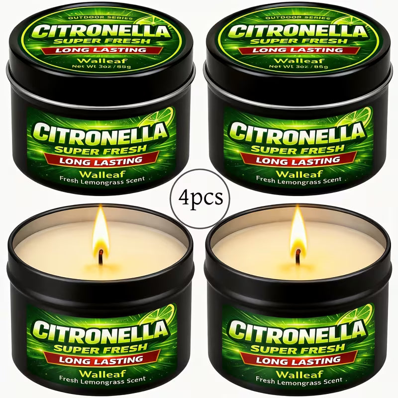 1/4/6 pièces Bougie Parfumée Citronnelle (Citronnelle de Sauge) d'Extérieur