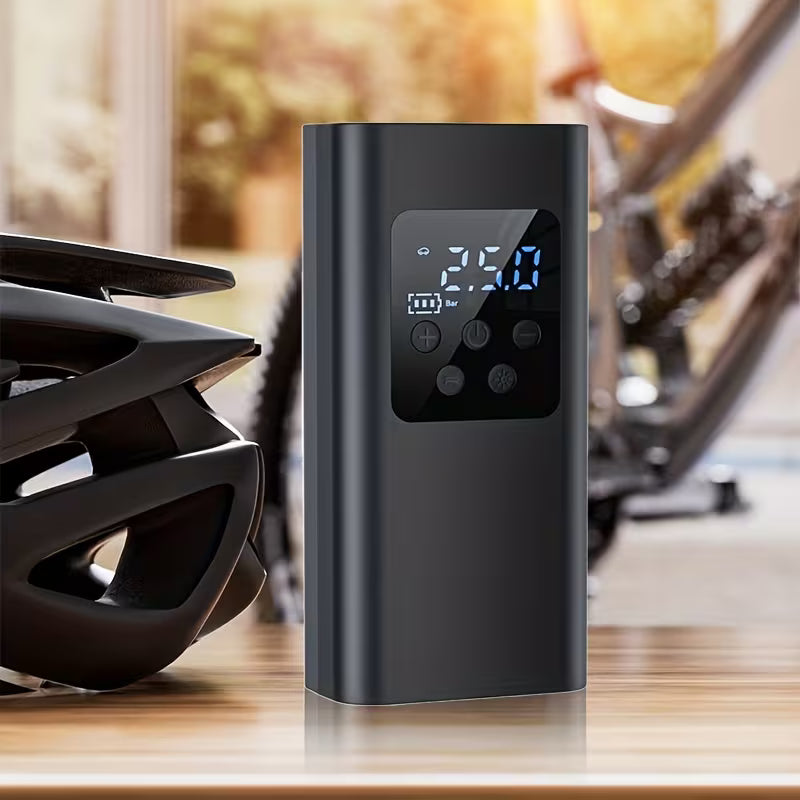 Compresseur d'air portable pour voiture, idéal pour gonfler les pneus.