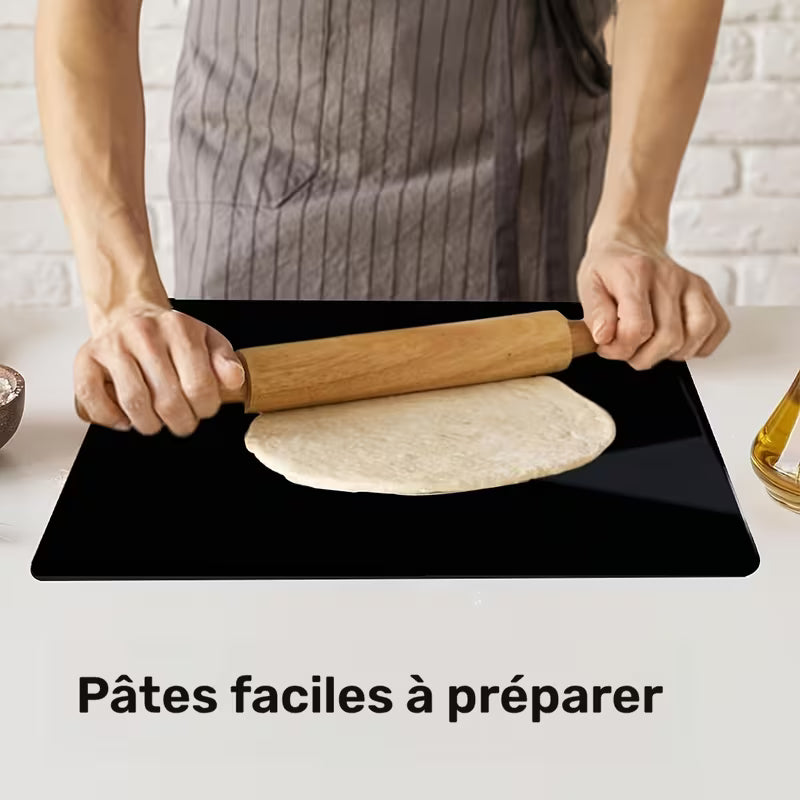 Grande planche à découper noire à haute ténacité avec rebord, planche à découper de comptoir, planche à découper de table pour essentiels de cuisine