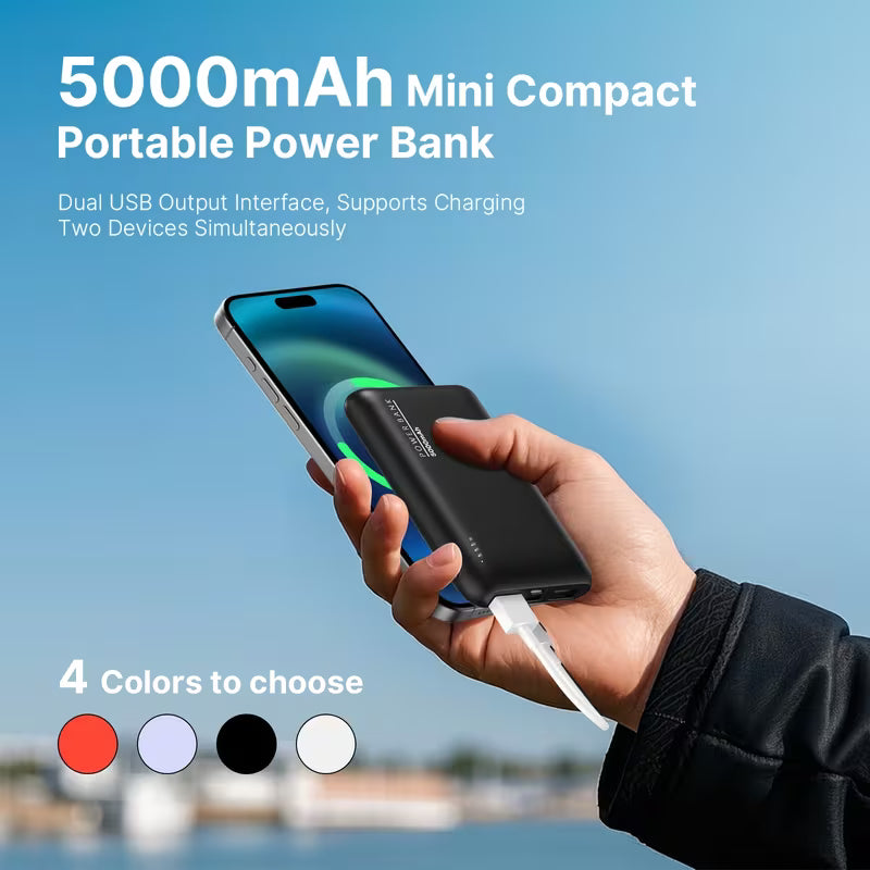 Batterie externe portable ultra-mince 5000mAh avec double sortie USB