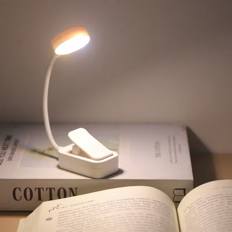 Lampe de lecture LED blanche à clip avec trois températures de couleur