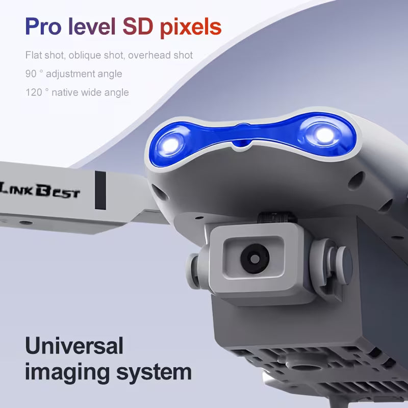 Le drone E99NOVA est doté de deux caméras avec un hovering à flux optique, assurant une imagerie de haute qualité et un vol stable. Ses ailes pliables facilitent le stockage.