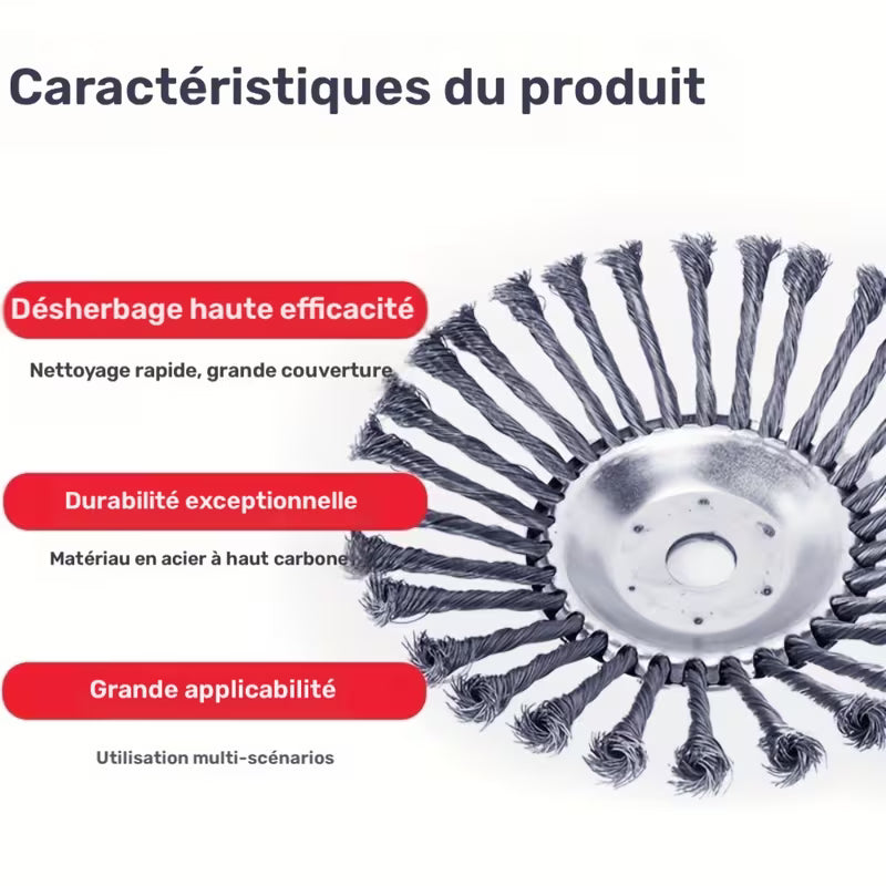 Cet ensemble de cinq pièces est conçu pour les besoins de tonte intensifs et comprend une tête de meule à fil de 10 pouces et quatre accessoires pratiques. La meule de coupe offre une coupe précise et efficace, enlevant rapidement les mauvaises herbes.