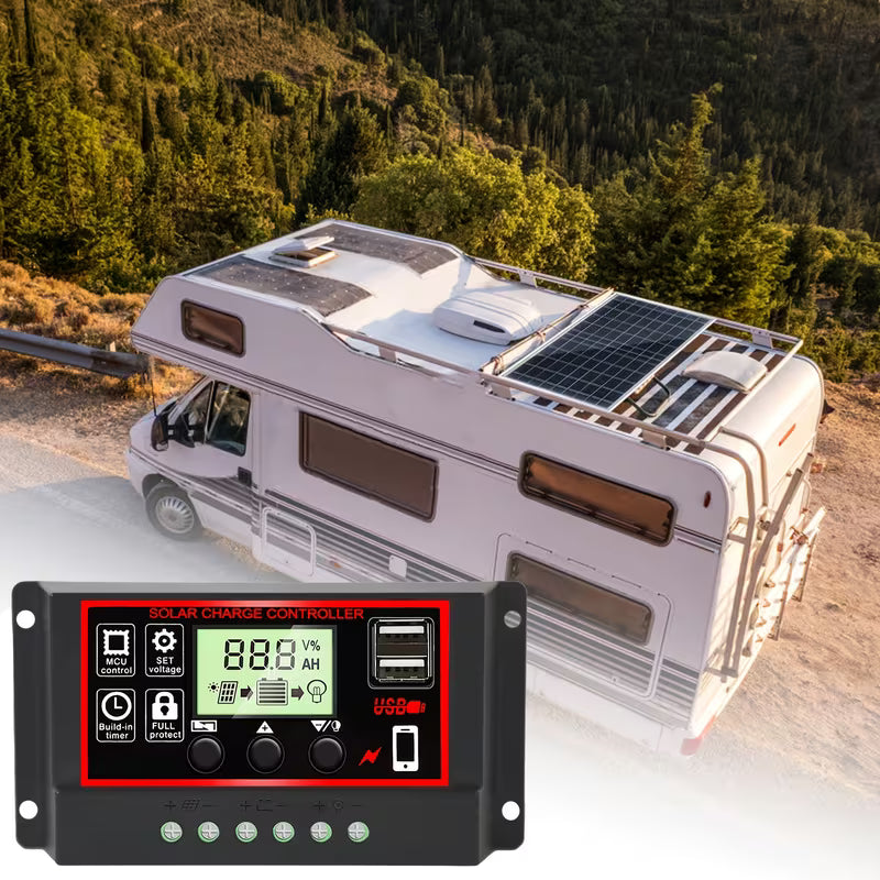 WEIHAOXI 1pc Kit de Panneau Solaire pour VR, Contrôleur 60A en Option, Interface de Sortie 12V DC, pour Alimentation Portable, Camping, Randonnée, Camping-cars, Bateaux, Téléphones Mobiles, Lampadaires, Etc.