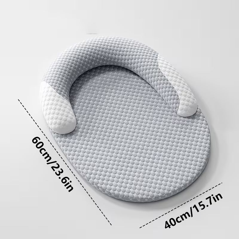 Lit rafraîchissant d'été pour chat, panier respirant pour chien avec oreiller surélevé pour le cou, tapis rond rafraîchissant antidérapant et lavable pour chats et petits chiens