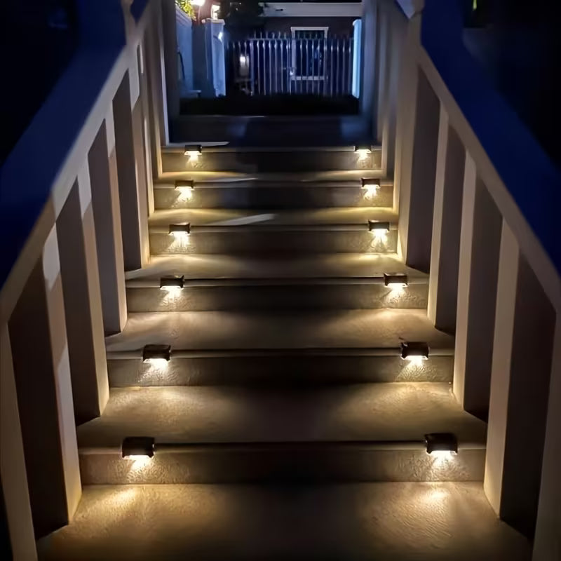 10 pièces de lampes solaires extérieures pour jardin, éclairage pour escalier, terrasse, couloir, murs, balustrade, décoration festive, IP44