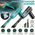 Aspirateur sans fil pour la maison et la voiture, double usage, forte puissance d'aspiration, chargement rapide USB, avec brosse pour crevasses + tête de nettoyage pour ordinateur, aspirateur à main multifonctionnel, une machine pour de multiples usages