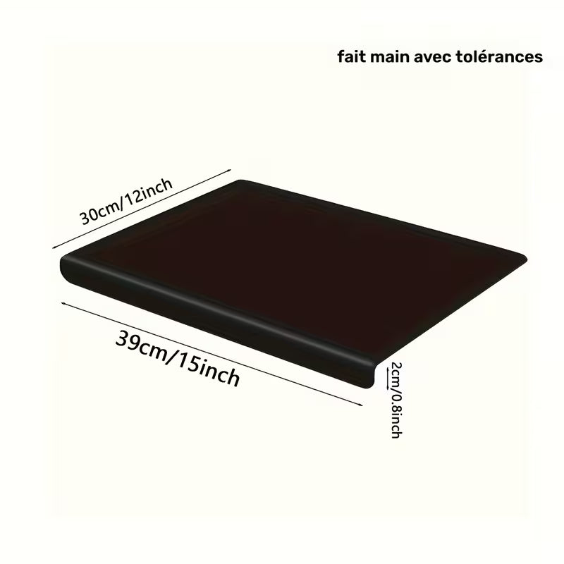 Grande planche à découper noire à haute ténacité avec rebord, planche à découper de comptoir, planche à découper de table pour essentiels de cuisine