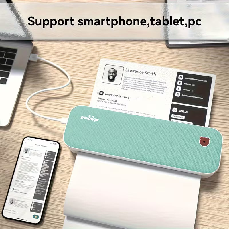 Imprimante thermique portable sans fil PeriPage compatible avec iOS/Android