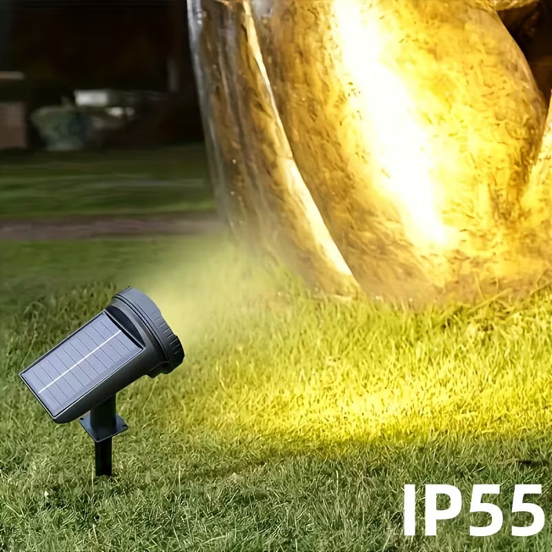 Projecteur Solaire d'Extérieur, 55 LED, 3 Modes, Éclairage Paysager de Décoration de Noël, Lampes Solaires d'Allée - Convient pour Décorations de Jardin de Fêtes, Projecteurs Solaires
