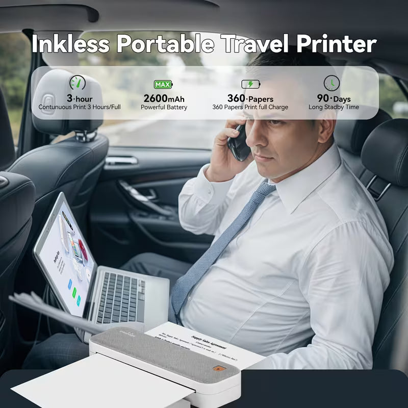 Imprimante thermique portable sans fil PeriPage compatible avec iOS/Android