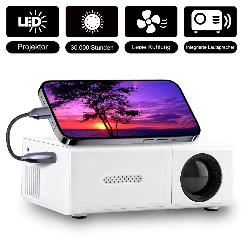 Projecteur USB Portable HANDSKIT avec Écran LCD et Haut-parleurs Intégrés