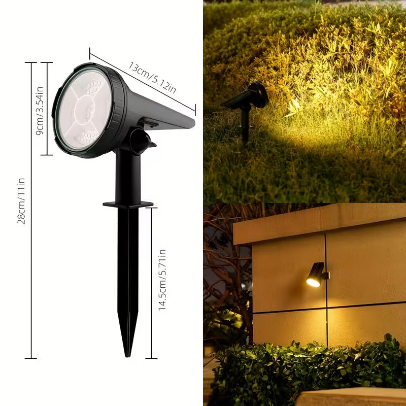 Projecteur Solaire d'Extérieur, 55 LED, 3 Modes, Éclairage Paysager de Décoration de Noël, Lampes Solaires d'Allée - Convient pour Décorations de Jardin de Fêtes, Projecteurs Solaires