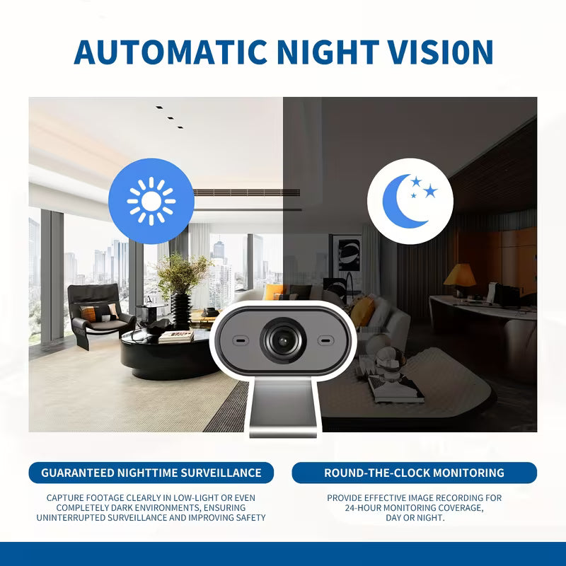 ("Paquet de 2) Caméra de surveillance Wifi sans fil intelligente, Wi-Fi 2.4G