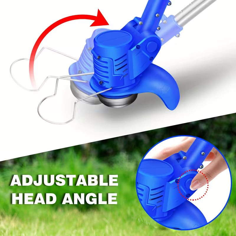 Machine SEULEMENT 21V Coupe-bordures, Tondeuse à gazon sans fil, Coupe-mousse télescopique léger avec batterie Li-ion 1500mAh pour cour, Coupe-bordure électrique de jardin
